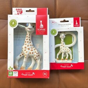 NWT lot of 2 Sophie the giraffe teething soft touch baby toy shower gift